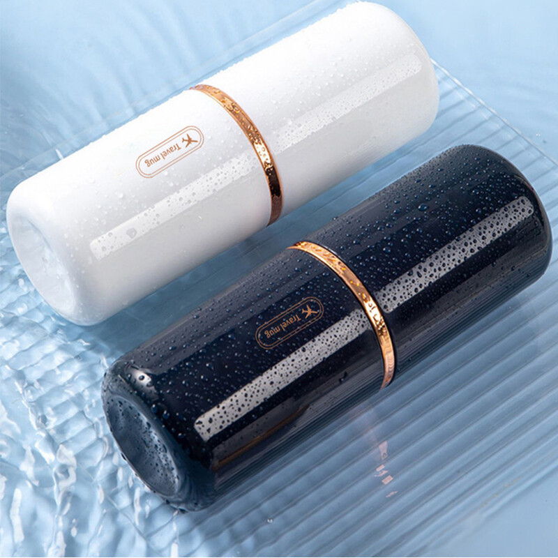 2-в-1 калъф за четка за зъби Travel Portable Travel Toothbrush Комплект тоалетни принадлежности Комплект пътни тоалетни принадлежности Light Luxury Brush Cup