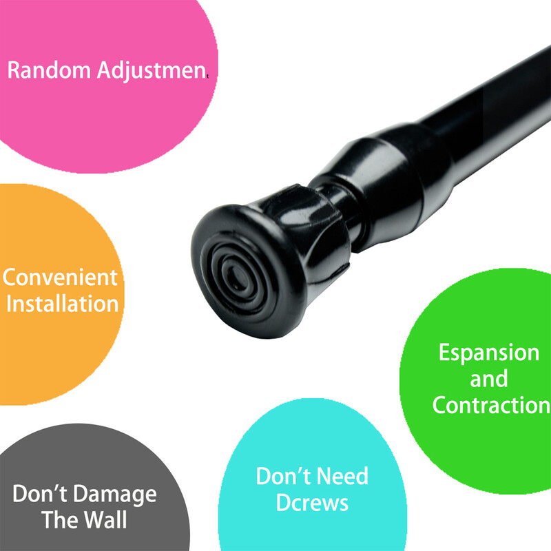 Podesiva prilagodljiva šipka za zavjese, nosiva zatezna šipka bez bušenja za vrata kade za tuširanje