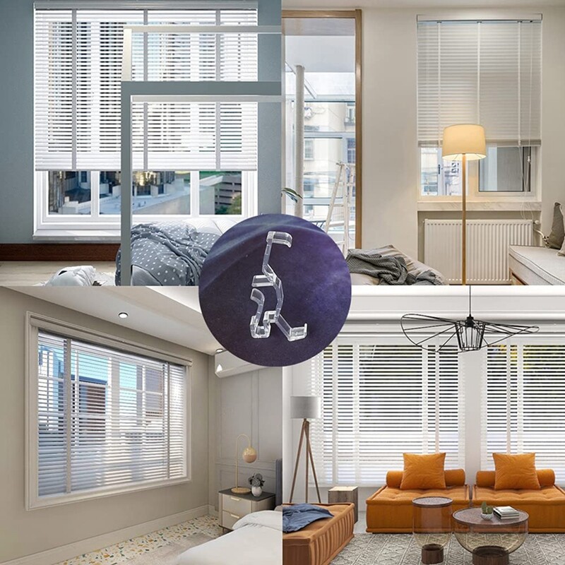 Agrafe pentru jaluzele din plastic transparent Clip pentru suport pentru jaluzele, piese orizontale de jaluzele din lemn artificial