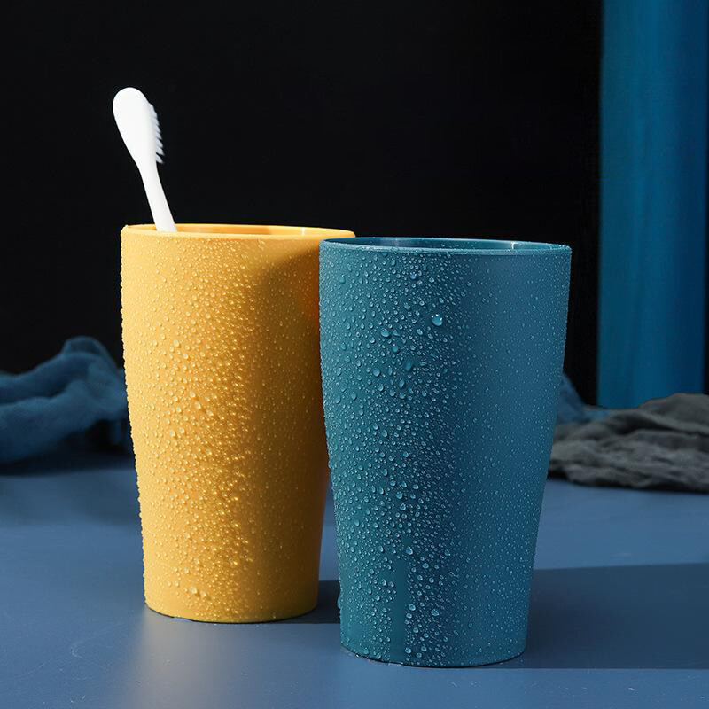 Plastmasas atkārtoti lietojamas vannas istabas krūzes Vienkārša zobu birstes krūze Mājsaimniecības mazgāšanas glāze 400 ml Lielas ietilpības vannas istabas piederumi