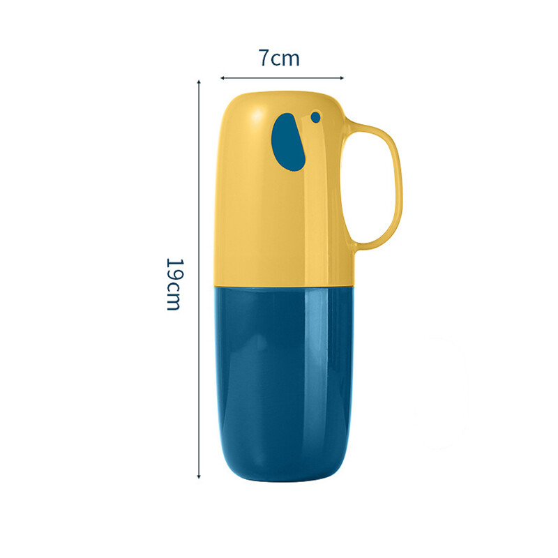 Cupă de spălat, pentru călătorie, organizator portabil pentru periuță de dinți cu desene animate, cutie de depozitare pentru periuță de dinți, cutie pentru gură, accesorii de baie rezistente la praf