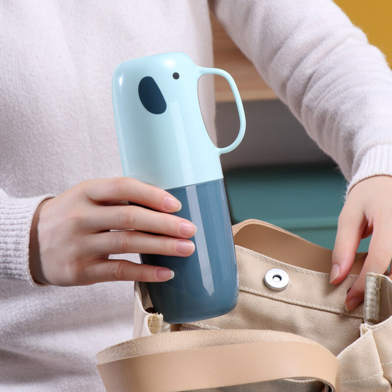 Cupă de spălat, pentru călătorie, organizator portabil pentru periuță de dinți cu desene animate, cutie de depozitare pentru periuță de dinți, cutie pentru gură, accesorii de baie rezistente la praf