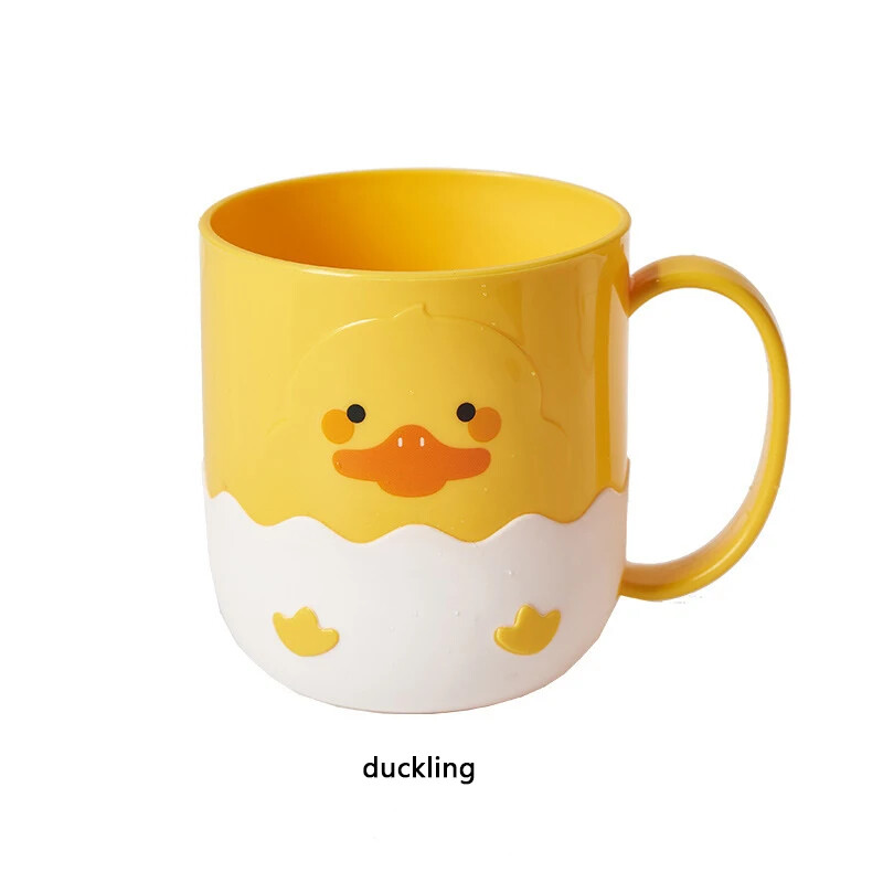 1buc - ceașcă de rață galbenă și pui galben, ceașcă drăguță pentru apă de gură, ceașcă pentru periuță de dinți din desene animate, ceașcă de spălat cuplu de familie