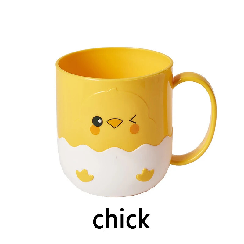 1buc - ceașcă de rață galbenă și pui galben, ceașcă drăguță pentru apă de gură, ceașcă pentru periuță de dinți din desene animate, ceașcă de spălat cuplu de familie