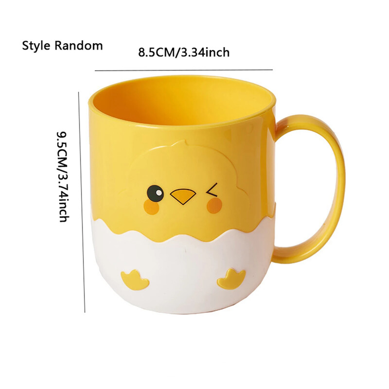 1buc - ceașcă de rață galbenă și pui galben, ceașcă drăguță pentru apă de gură, ceașcă pentru periuță de dinți din desene animate, ceașcă de spălat cuplu de familie