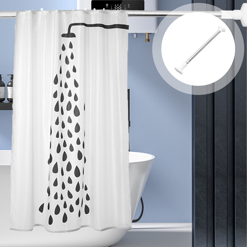 Vannitoa kardinapulk, dušš, pikendatav riiete siini pingutusvedru valge roostevaba teras