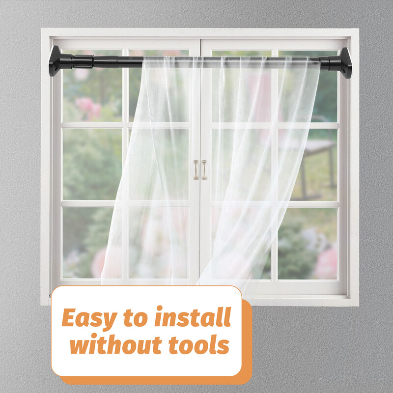 Sină pentru haine Cadă de baie Tijă de perdea Duș 200 cm Dulap Autoblocant Bară telescopică reglabilă extensibilă