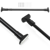 Drabužiai Bėgių užuolaidų stulpas Nerūdijančio plieno Drabužių spinta Raištelis Teleskopinis Drabužių Džiovinimas Ištraukiamas Baras Dušas