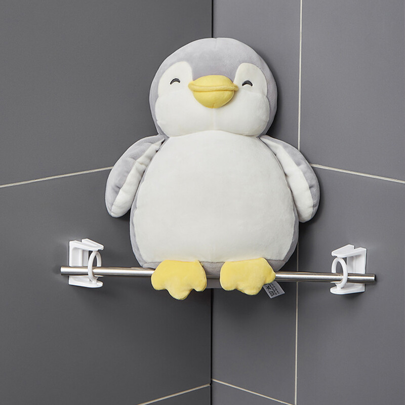 360° pasukamas teleskopinis strypo laikiklis be gręžimo, tvirtam lipniam kabliuku rankšluosčių strypo dušo užuolaidų strypo laikikliui