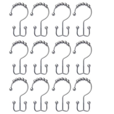 Dušo užuolaidų žiedai Kabliukai užuolaidų kabliukai vonios kambariui Dušo užuolaidų strypų rinkinys iš 12