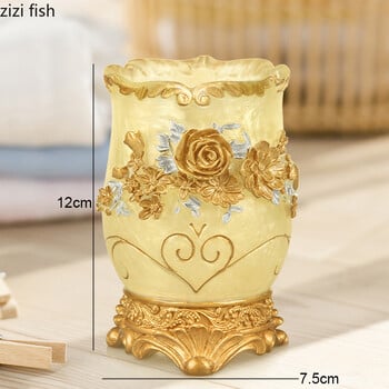 Ρητίνη Mouthwash Cup Flowers Relief Pattern Οδοντόβουρτσα Κύπελλο Αξεσουάρ μπάνιου Creative Home Βάσεις Οδοντόβουρτσας Ράφια Μπάνιου