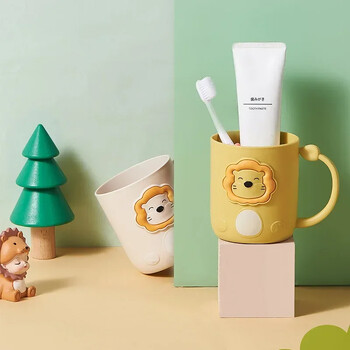 Υψηλής ποιότητας Brushing Cup Cartoon Animal Design, Παχύ και ανθεκτικό πλαστικό στοματικό ποτήρι για μπάνιο