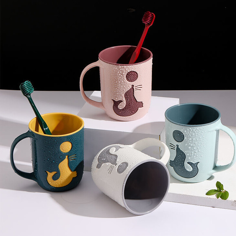 Čašica četkice za zube s dupinom iz crtanog filma za djecu, jednostavna kućna čašica za ispiranje usta, dvobojna čašica za pranje, kupaonski pribor