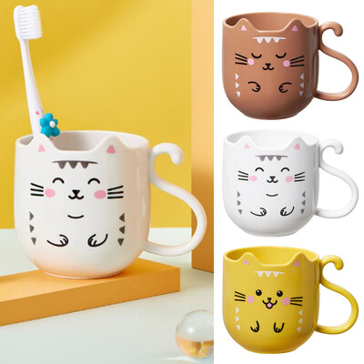 Cute Cat Mouthwash Cup hambaharja tass Home Travel Cartoon Paksendatud pesutops