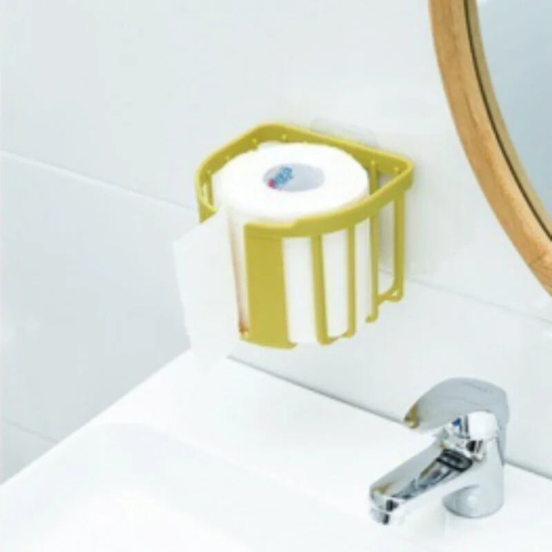 Cutie de șervețele de bucătărie pentru baie, suport de stocare cu autocolante de perete fără perforare, cutie de șervețele din plastic simplu, suport pentru hârtie igienică