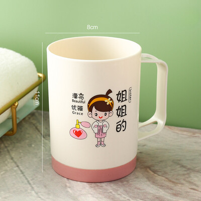 Zidni set čašica za zube za obiteljsku upotrebu, kreativan crtani stil, zadebljana zaštita od pada