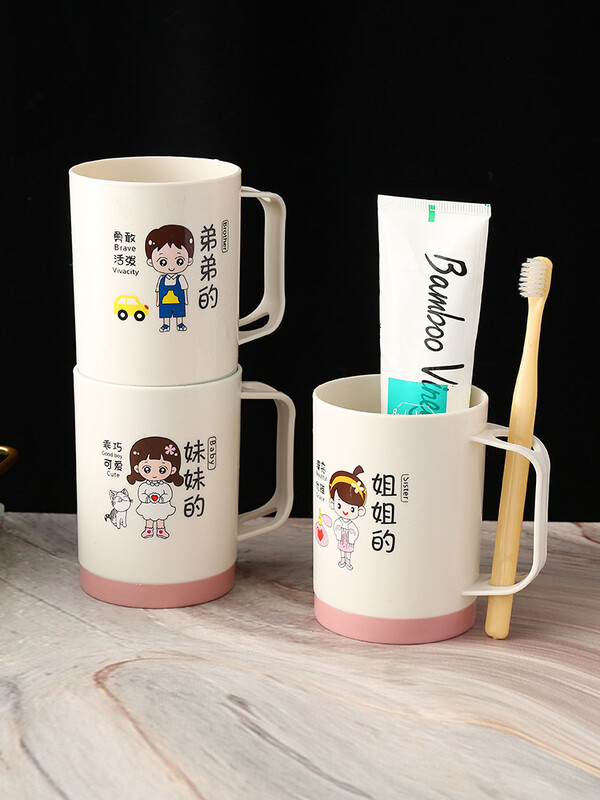 Zidni set čašica za zube za obiteljsku upotrebu, kreativan crtani stil, zadebljana zaštita od pada