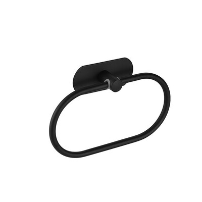 Suport pentru prosoape din oțel inoxidabil Suport auto-adeziv pentru prosoape de baie Umeraș negru pentru spălat cu mâinile inel și bară Accesorii de depozitare pentru bucătărie