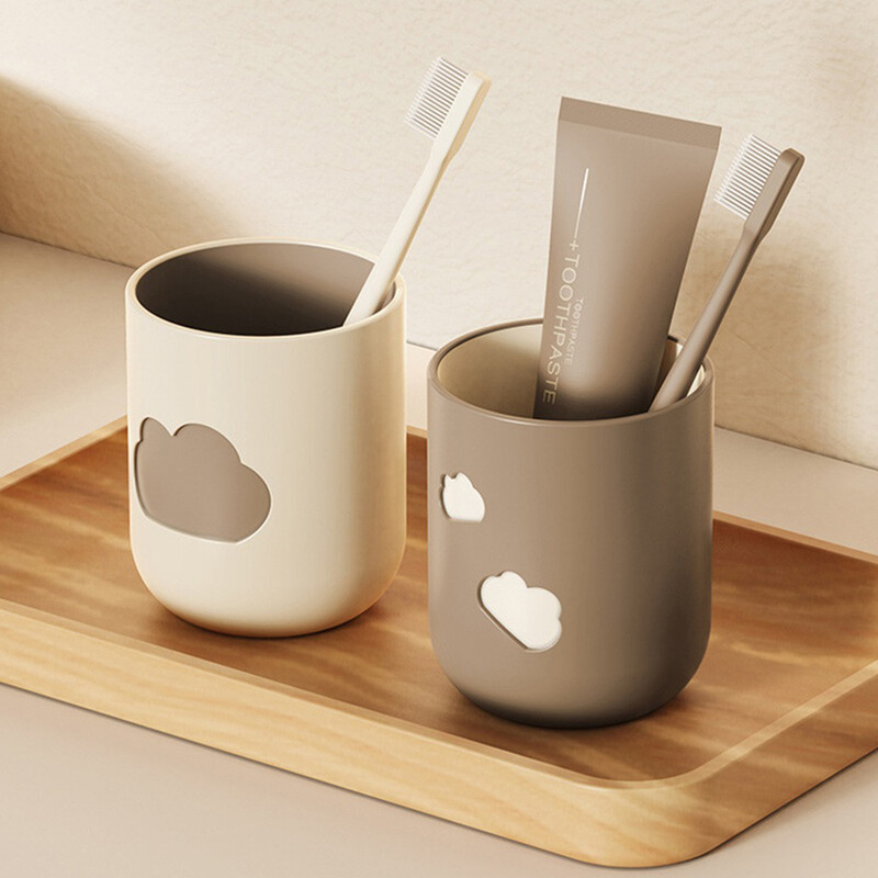 Mutes skalojamā līdzekļa krūze Zobu birste Mājsaimniecības kafijas krāsa smilškrāsas zobu birstes krūze Mājsaimniecības mutes skalojamā līdzekļa krūze Vienkārša Jaunā 8,2*10 cm krūze Gargle