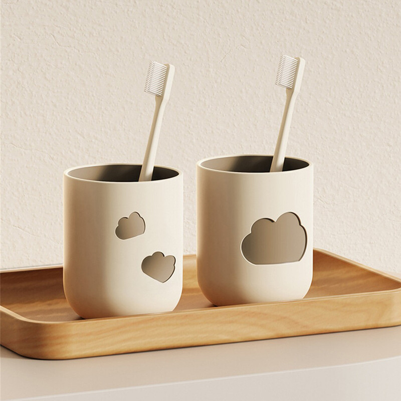 Mutes skalojamā līdzekļa krūze Zobu birste Mājsaimniecības kafijas krāsa smilškrāsas zobu birstes krūze Mājsaimniecības mutes skalojamā līdzekļa krūze Vienkārša Jaunā 8,2*10 cm krūze Gargle