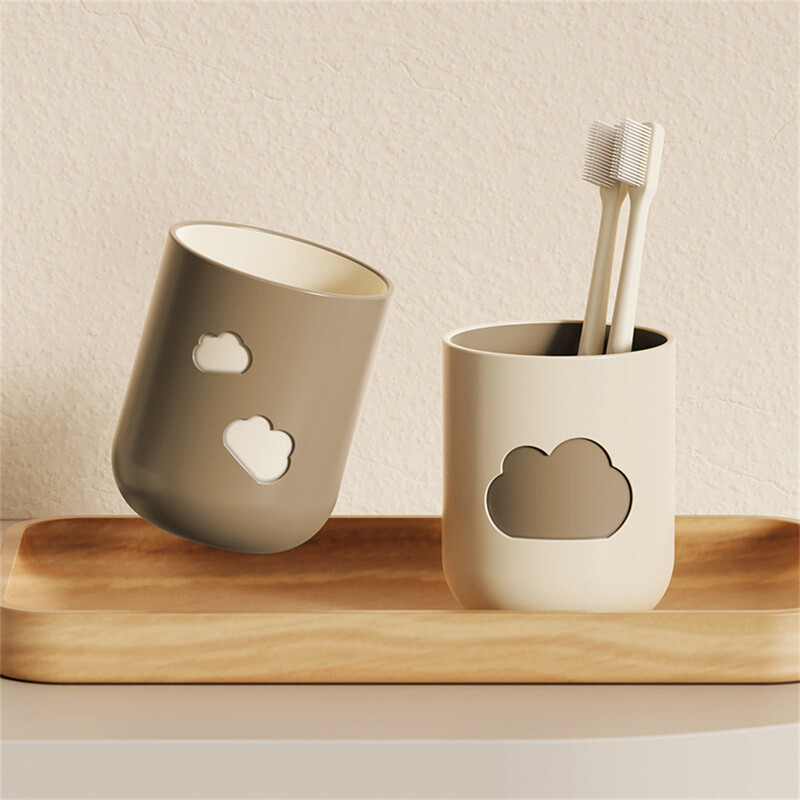 Mutes skalojamā līdzekļa krūze Zobu birste Mājsaimniecības kafijas krāsa smilškrāsas zobu birstes krūze Mājsaimniecības mutes skalojamā līdzekļa krūze Vienkārša Jaunā 8,2*10 cm krūze Gargle