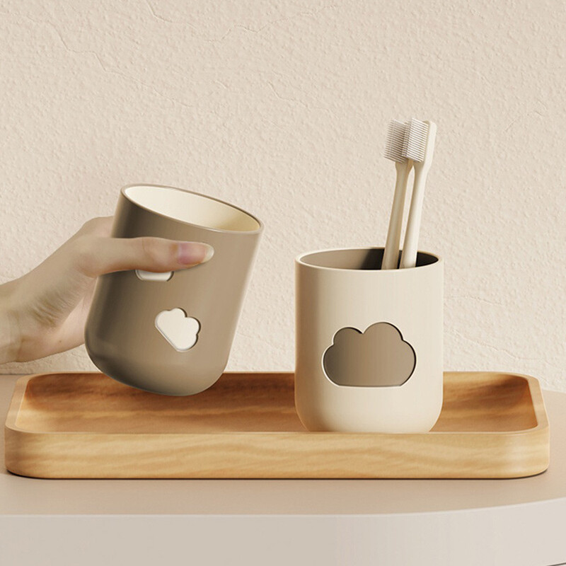 Mutes skalojamā līdzekļa krūze Zobu birste Mājsaimniecības kafijas krāsa smilškrāsas zobu birstes krūze Mājsaimniecības mutes skalojamā līdzekļa krūze Vienkārša Jaunā 8,2*10 cm krūze Gargle