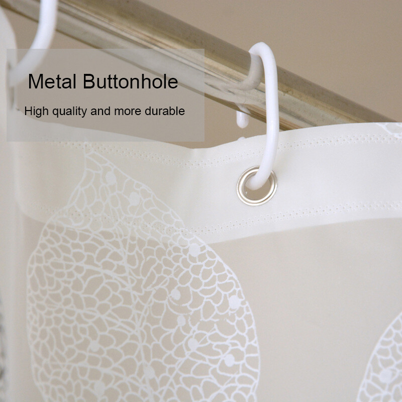 Vonios kambario dušo užuolaidos PEVA vandeniui atsparios storėjančios vonios užuolaidos su kabliukais, nerūdijančios metalinės įvorės, lapų rašto dušo užuolaidos