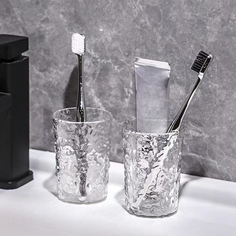 Nova 1PC plastična vodica za ispiranje usta, šalica za četkicu za zube s ručkom Čaše za kućnu kupaonicu, prijenosna šalica, proziran držač četkice za zube