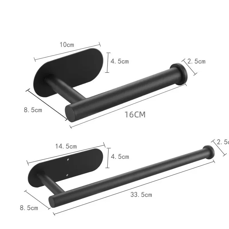 Suport pentru hârtie igienică montat pe perete, fără perforare