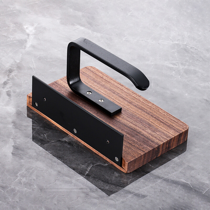 Suport pentru hârtie igienică din lemn masiv - Suport de depozitare pentru telefon fără perforare - Accesorii și accesorii pentru baie