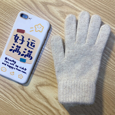 Nove ženske zimske zagrijane plus čvrste, mekane pletene rukavice od kašmira visoke elastičnosti, slatke, šarene rukavice otporne na vjetar