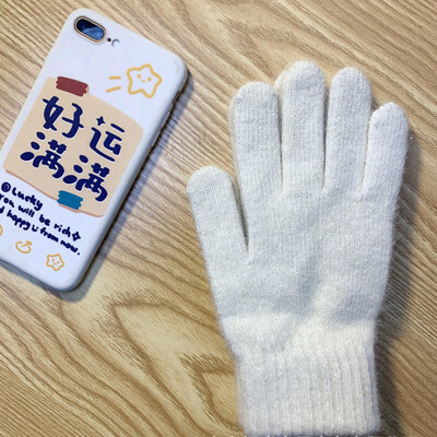 Nove ženske zimske zagrijane plus čvrste, mekane pletene rukavice od kašmira visoke elastičnosti, slatke, šarene rukavice otporne na vjetar