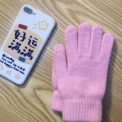 Nove ženske zimske zagrijane plus čvrste, mekane pletene rukavice od kašmira visoke elastičnosti, slatke, šarene rukavice otporne na vjetar