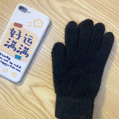 Nove ženske zimske zagrijane plus čvrste, mekane pletene rukavice od kašmira visoke elastičnosti, slatke, šarene rukavice otporne na vjetar