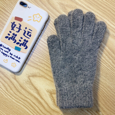 Nove ženske zimske zagrijane plus čvrste, mekane pletene rukavice od kašmira visoke elastičnosti, slatke, šarene rukavice otporne na vjetar