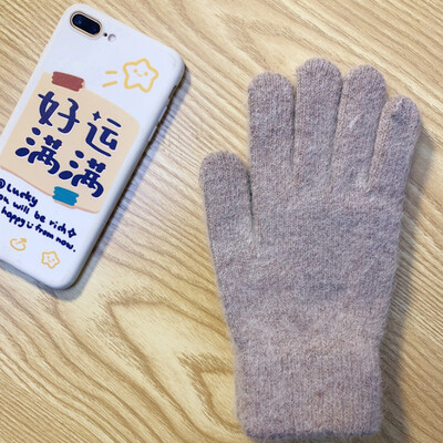 Nove ženske zimske zagrijane plus čvrste, mekane pletene rukavice od kašmira visoke elastičnosti, slatke, šarene rukavice otporne na vjetar