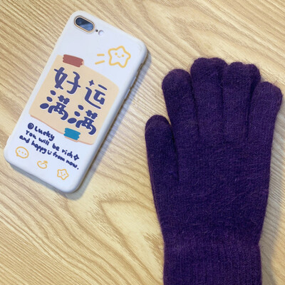 Nove ženske zimske zagrijane plus čvrste, mekane pletene rukavice od kašmira visoke elastičnosti, slatke, šarene rukavice otporne na vjetar