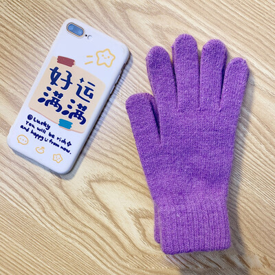 Nove ženske zimske zagrijane plus čvrste, mekane pletene rukavice od kašmira visoke elastičnosti, slatke, šarene rukavice otporne na vjetar