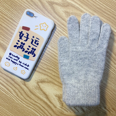 Nove ženske zimske zagrijane plus čvrste, mekane pletene rukavice od kašmira visoke elastičnosti, slatke, šarene rukavice otporne na vjetar