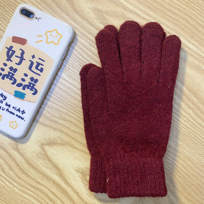 Nove ženske zimske zagrijane plus čvrste, mekane pletene rukavice od kašmira visoke elastičnosti, slatke, šarene rukavice otporne na vjetar