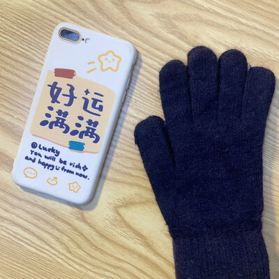 Nove ženske zimske zagrijane plus čvrste, mekane pletene rukavice od kašmira visoke elastičnosti, slatke, šarene rukavice otporne na vjetar