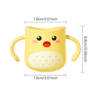 Laste hambaharjatops Kaasaskantav kahe käepidemega disainiga hambaharjahoidja Korduvkasutatav dinosauruse kujuga hambapasta kruus vannituppa