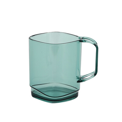 Квадратна прозрачна чаша за вода за уста Чаша за домакинско миене Чаша за четка за зъби Обикновена студентска пластмасова поставка за купа за зъби Аксесоари за баня