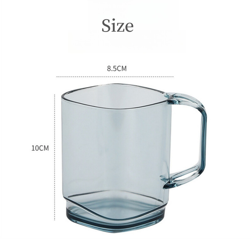 Квадратна прозрачна чаша за вода за уста Чаша за домакинско миене Чаша за четка за зъби Обикновена студентска пластмасова поставка за купа за зъби Аксесоари за баня