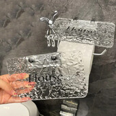 Luksusa sudraba tualetes papīra turētājs ar plauktu bez štancēšanas akrila rullopapīra turētājs salvešu pakaramais Vannas istabas piederumi Vannas istaba