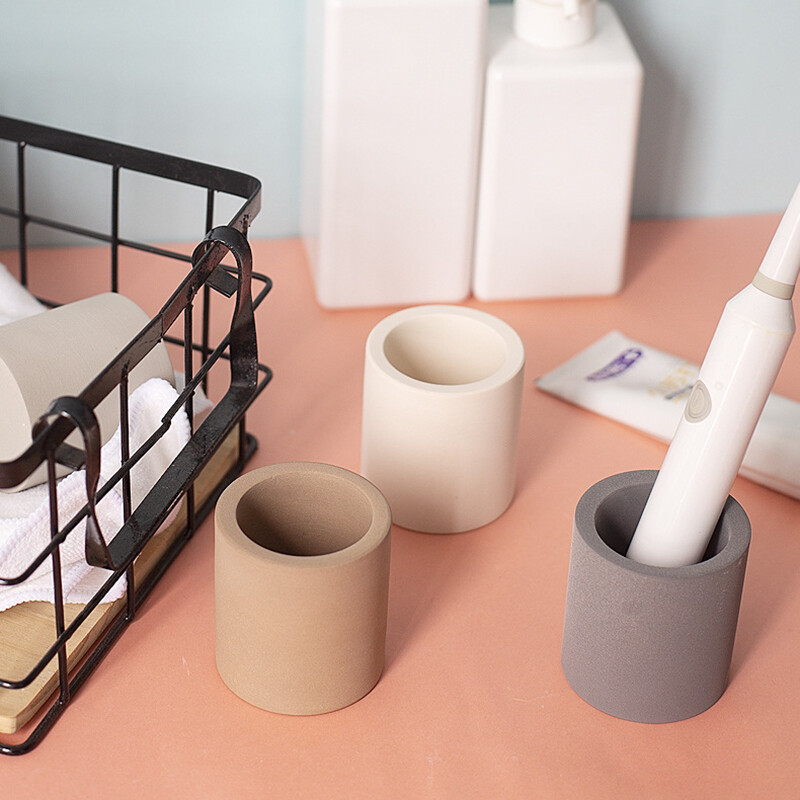 Pahar pentru periuță de dinți cu diatomit, 1 buc Suport pentru periuță de dinți, cu absorbție rapidă de apă, portabil, simplu, nordic, pentru spălat, pahar pentru dinți pentru baie
