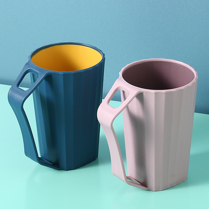 Cana portabila pentru periaj de dinti cu maner Suport pentru periuta de dinti Pahare de baut din plastic Set de baie pentru cuplu iubitor de calatorii copii