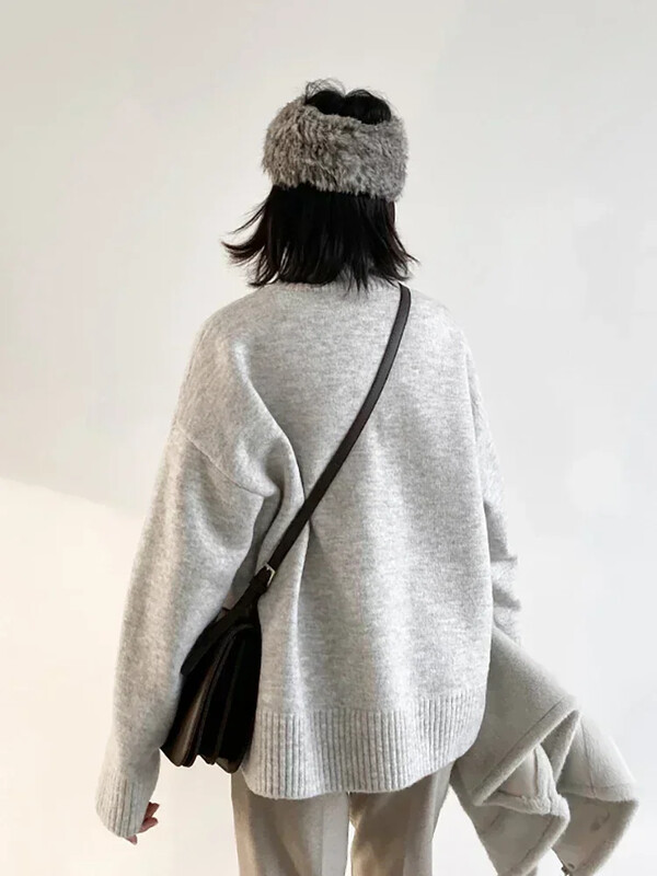 CHIC VEN Fashion Pulovere de damă cu gât largi Pulover cald și solid Tricoturi Pulovere de bază pentru femei Toamna Iarnă 2023