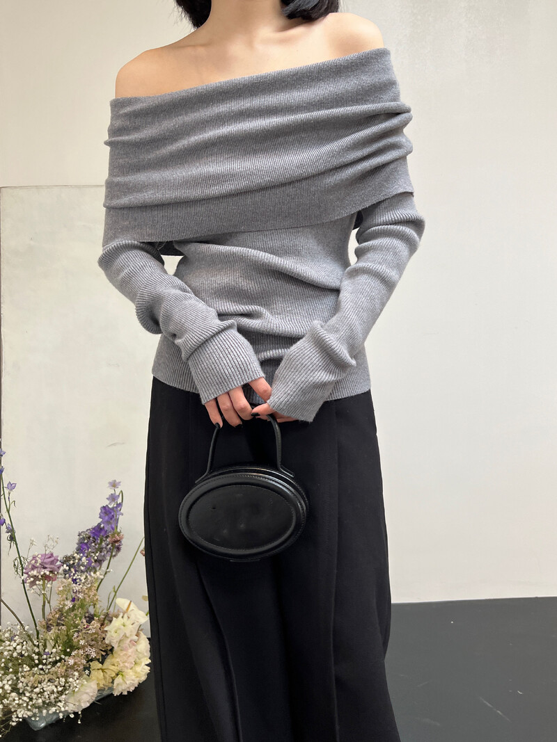 Kevadsügis, õlavaba naiste kampsunid Elegantne vintage kootud soliidne džemper kõrgelt veniv top C-038