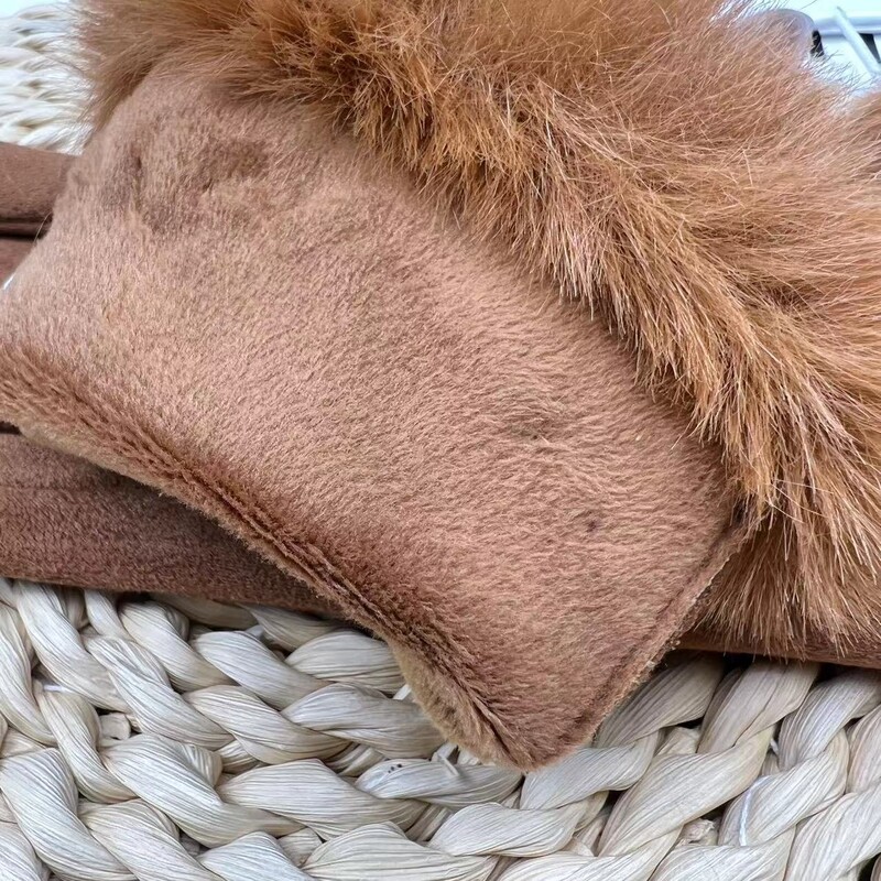 Femei iarnă caldă din piele PU piele intoarsă îmbinare plus catifea mănuși îngroșate modă elegantă ciclism drive ecran tactil pluș încheietura mâinii